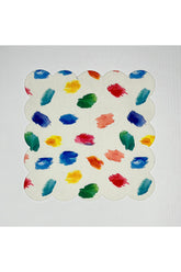 Suluboya Fırça Desenli Dijital Baskılı Kokteyl Peçetesi Yıkanabilir Lazer Kesimli